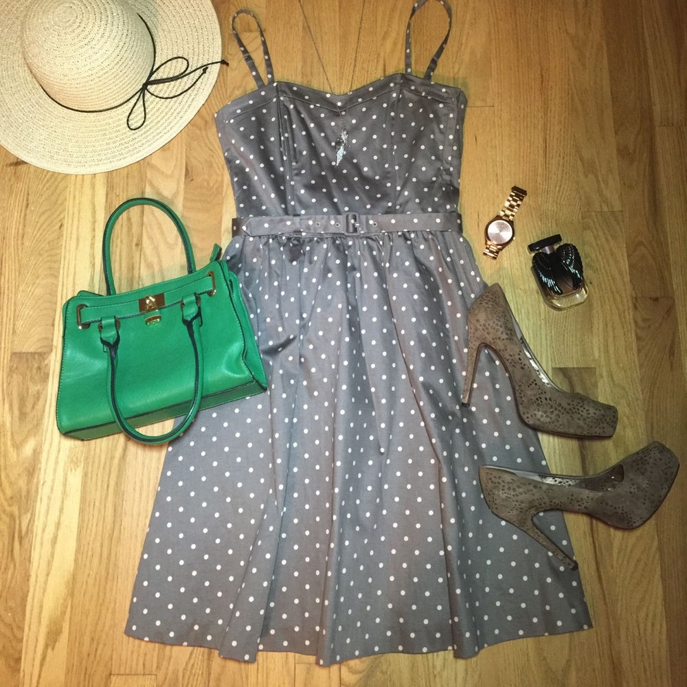 🎀EUC🎀 Rockabilly Pink Polka Dot Swing Dress Sexy