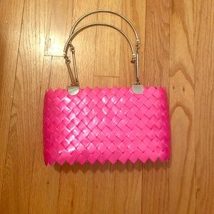 Hot Pink Handmade Basket weaved Purse