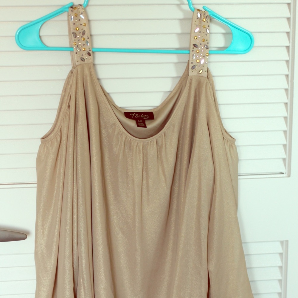 NWT Thali Sodi brown off-shoulder shirt