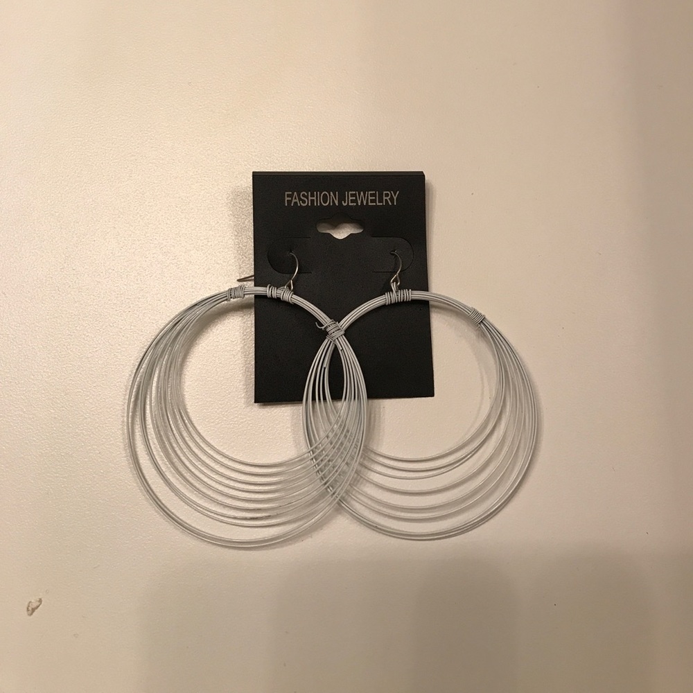 White hoop earrings