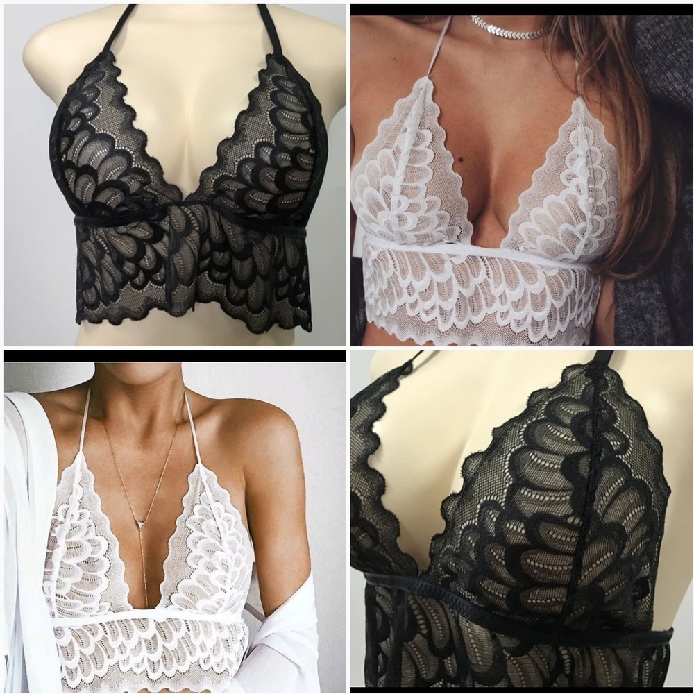 Black Spaghetti Strap Embroidered Cami Top!