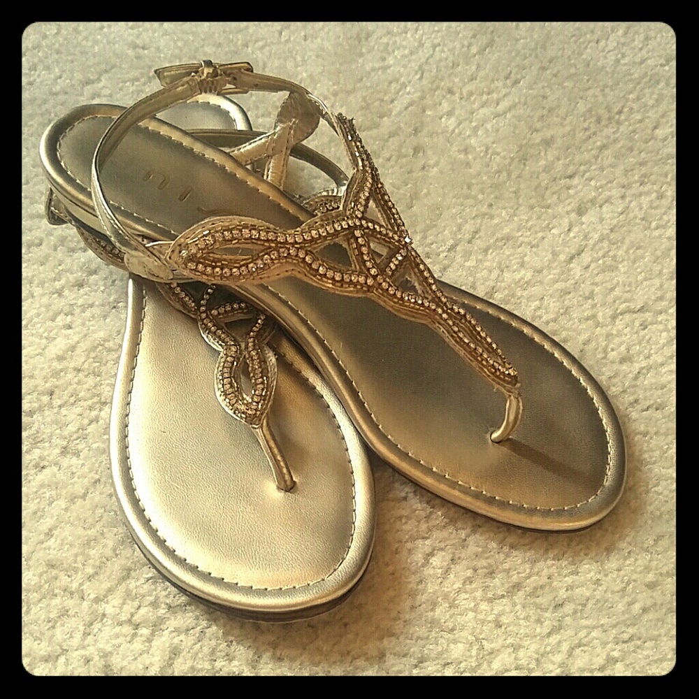 Unisa gold metallic sandals