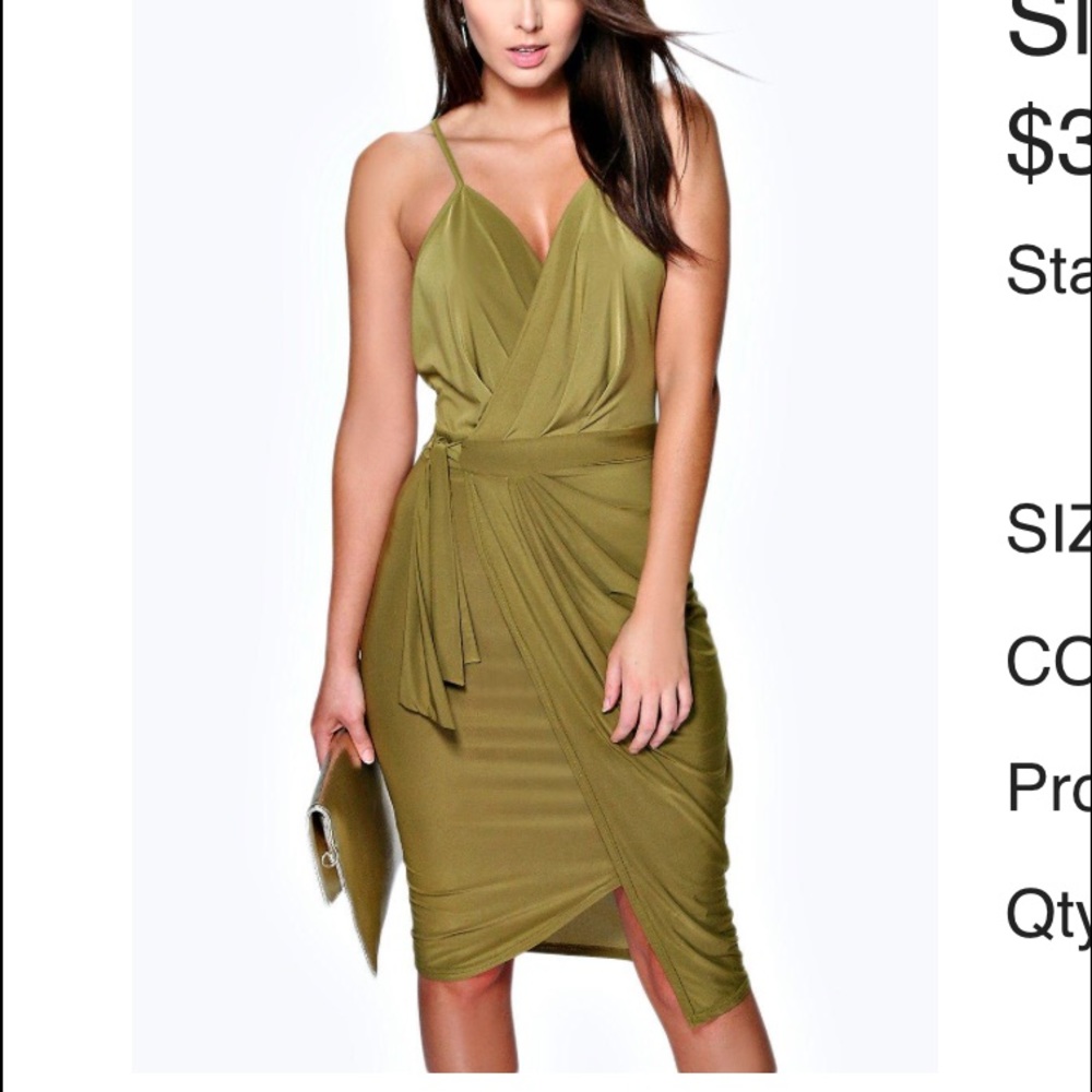 Boohoo Spaghetti Strap Wrap Dress