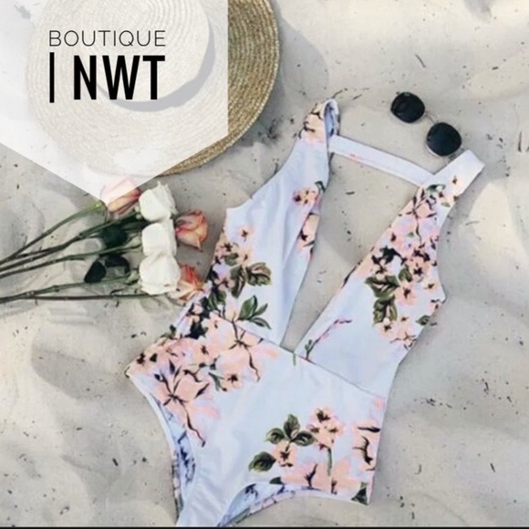 Unbranded Other - BOUTIQUE White Floral One-Piece Swimsuit - L