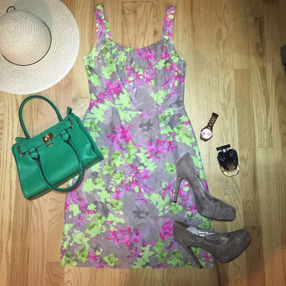 🎀EUC🎀 Flirty Sexy Floral Neon Bright Dress Small