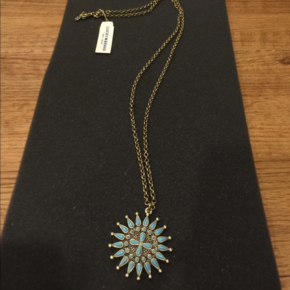 Lucky Brand Jewelry - NWT Lucky Brand Turquoise/Gold Pendant Necklace