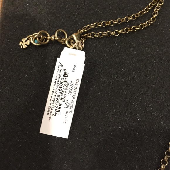 NWT Lucky Brand Turquoise/Gold Pendant Necklace - Picture 4 of 4