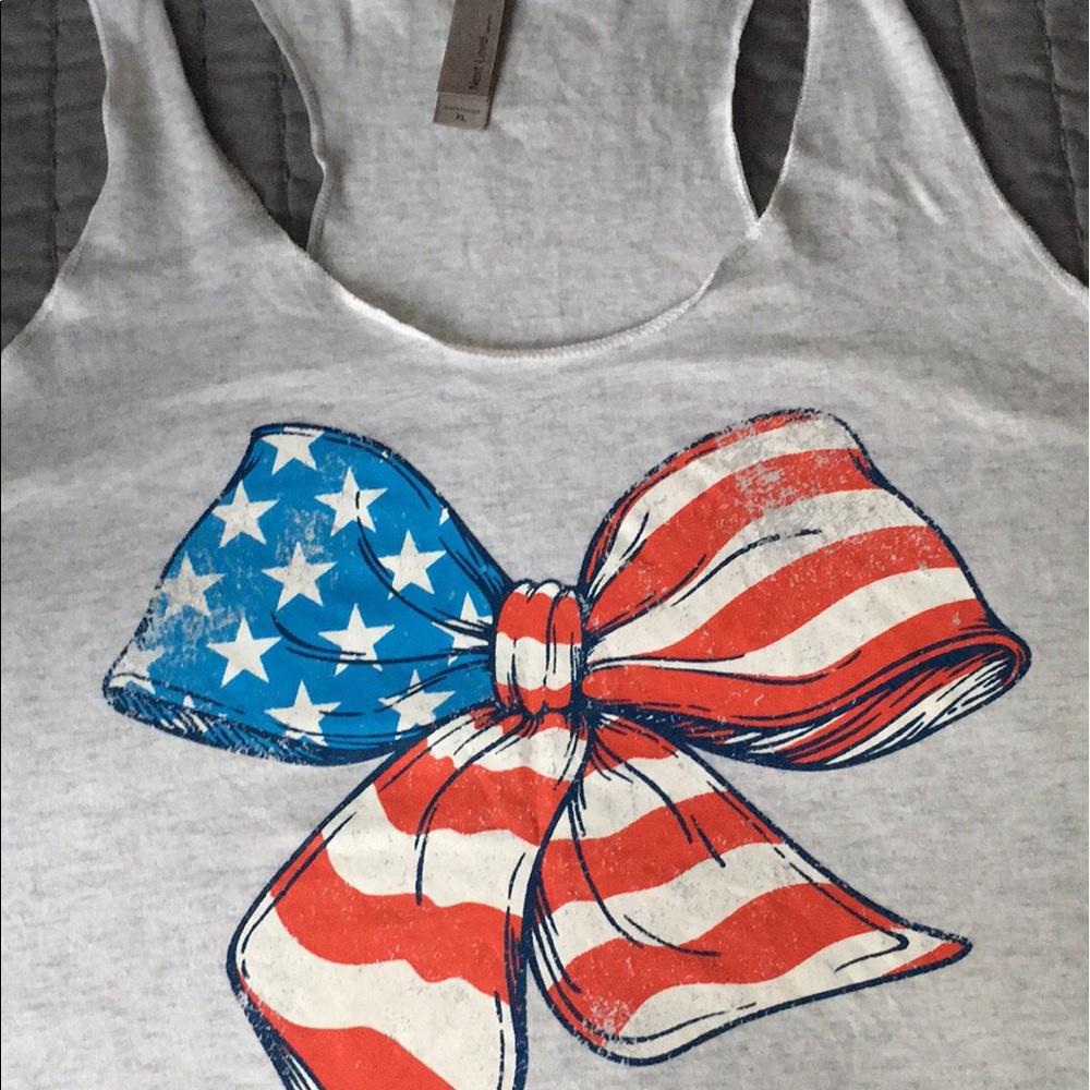 American flag bow tank top
