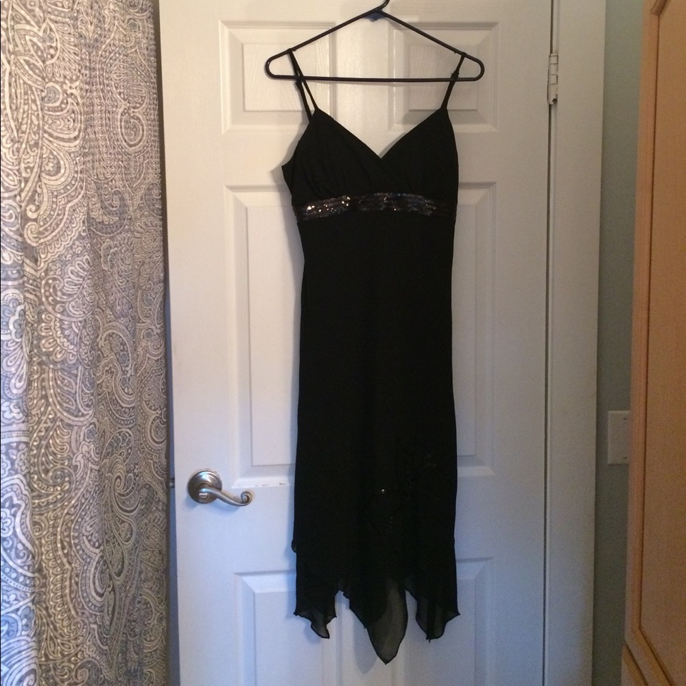 NWT Studio y black dress with asymmetrical hem