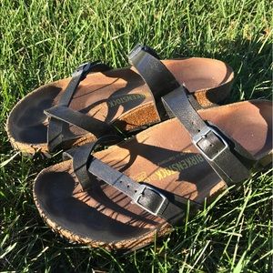 Black Two Strap Birkenstocks