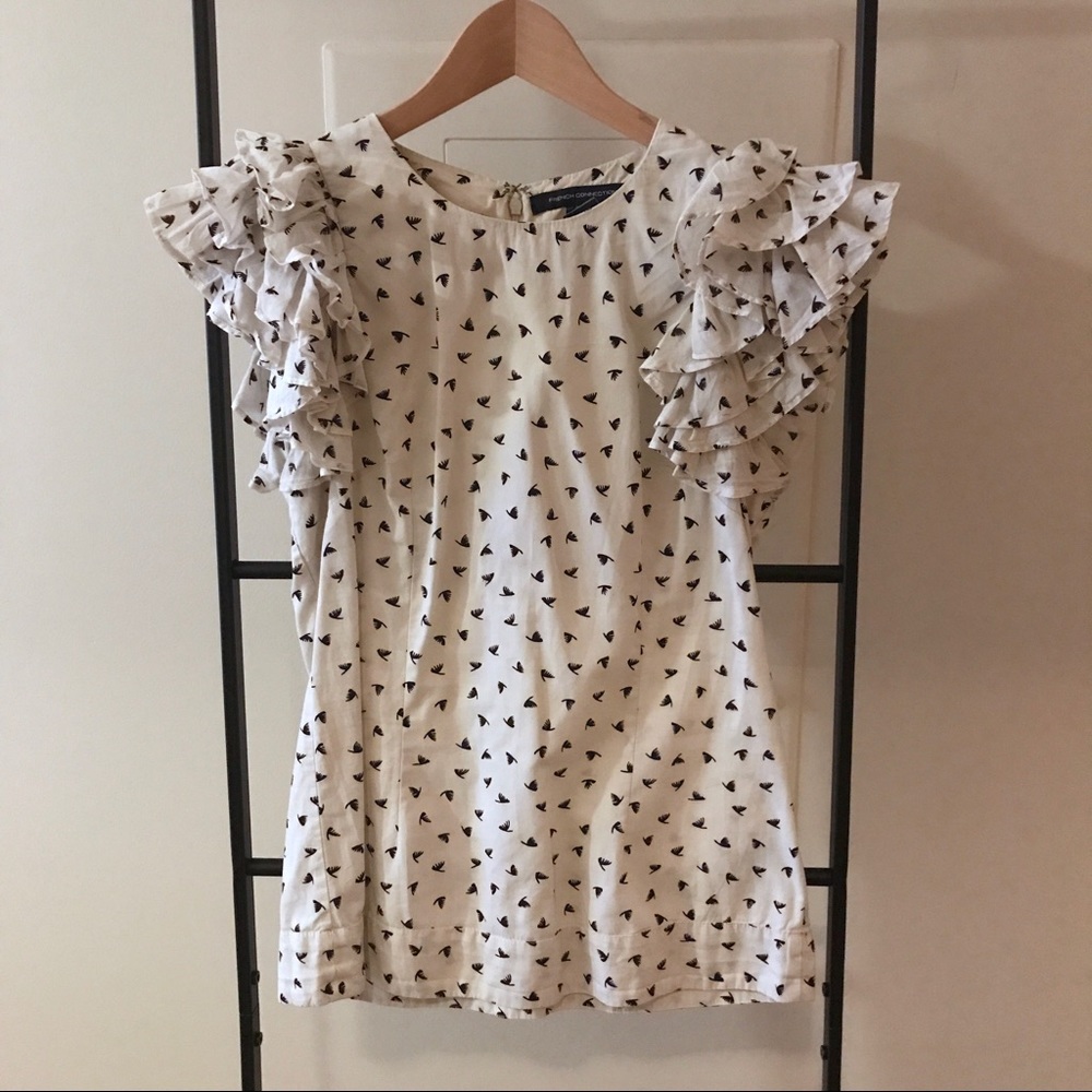 French Connection Ruffle sleeve blouse