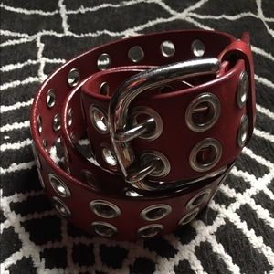 Vintage 90s Express red leather belt.