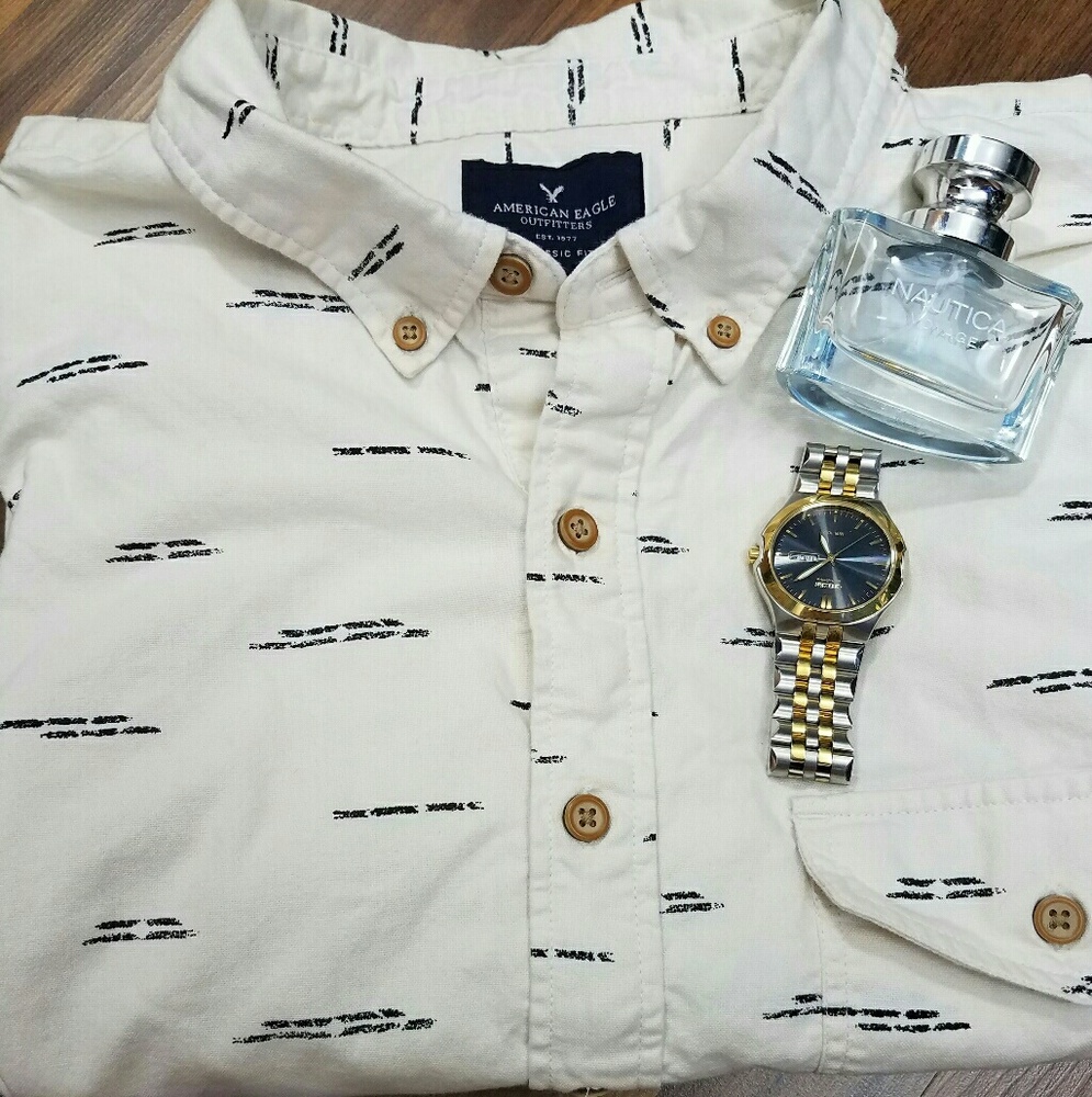 American Eagle Classic Fit Nautical Button Up