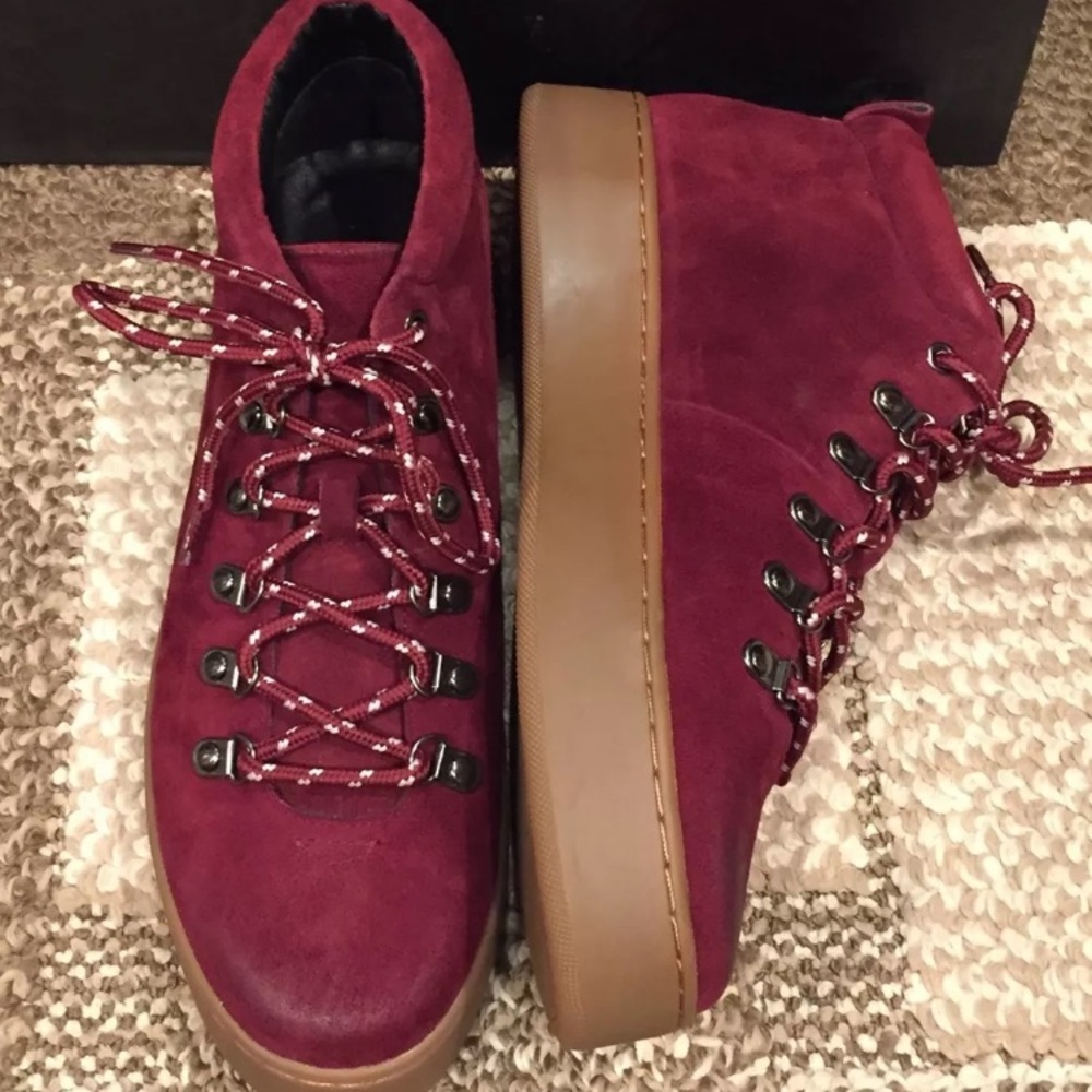 Atelje 71 eden mid top waxy suede platform sneaker