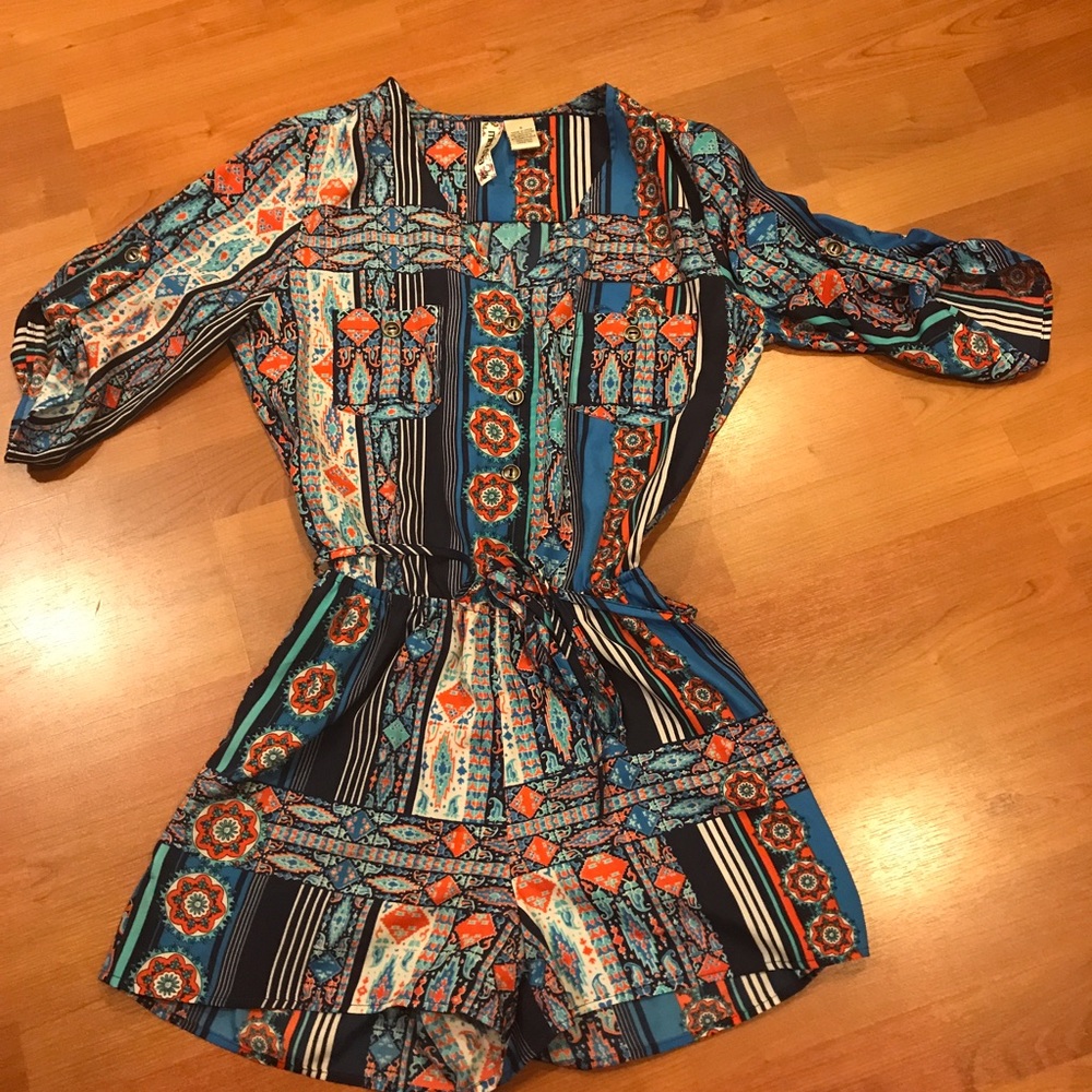 Blue print romper