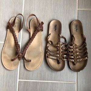 ❌DONATED❌ Two Pairs of Brown Summer Sandals