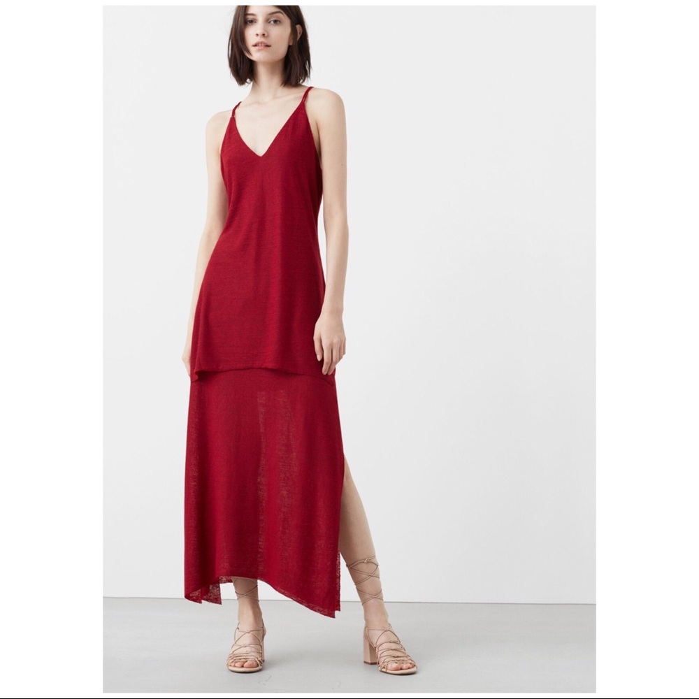 Mango double layer red Petalo dress