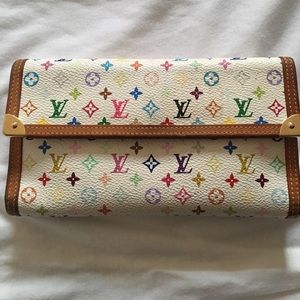 Multicolor "LV" Logo, Long Folding Wallet