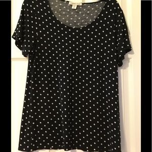 Black and white polka dot top