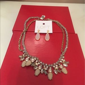 Ann Taylor Loft Necklace and Earrings Set