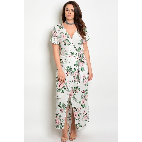 Plus Size Floral Dress - Picture 2 of 3