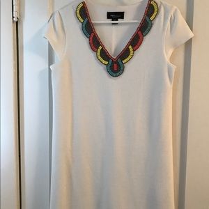 Short White Dress with Beading