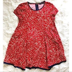 Anthropologie THML Red and White Patterned Dress
