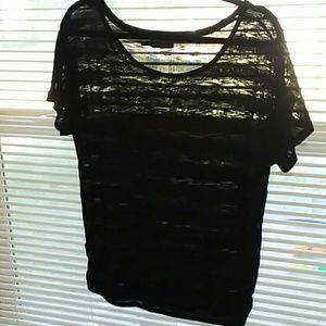 SHEER maurices shirt BLACK size 1