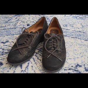 Brown and Gold Leather Oxfords