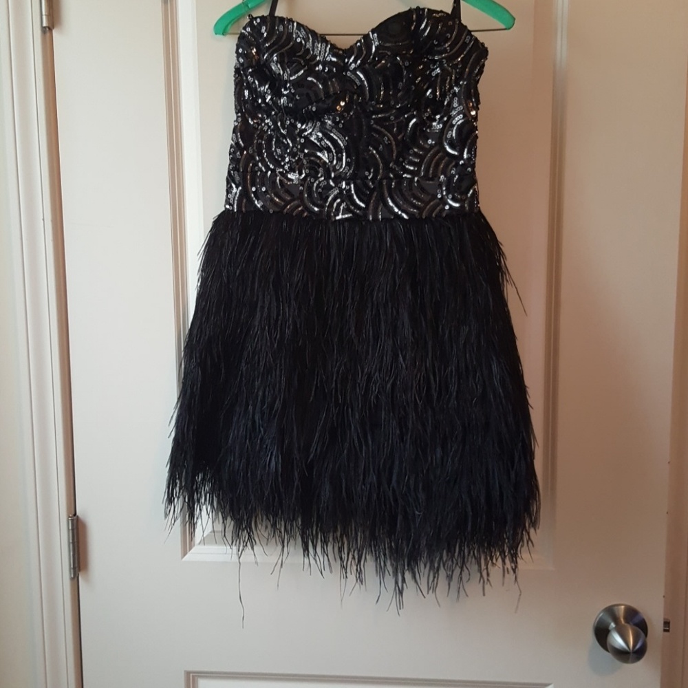 BEBE Black Silver BeBe Party Dress