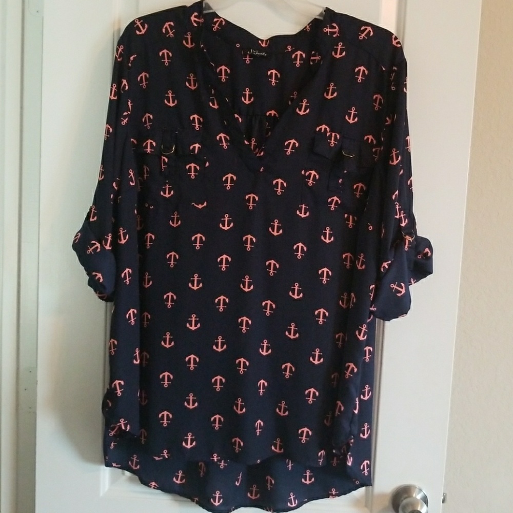 Plus size blouse w/ anchors