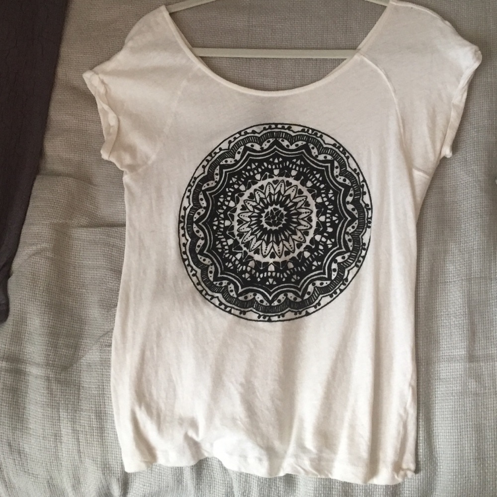 White top with black design