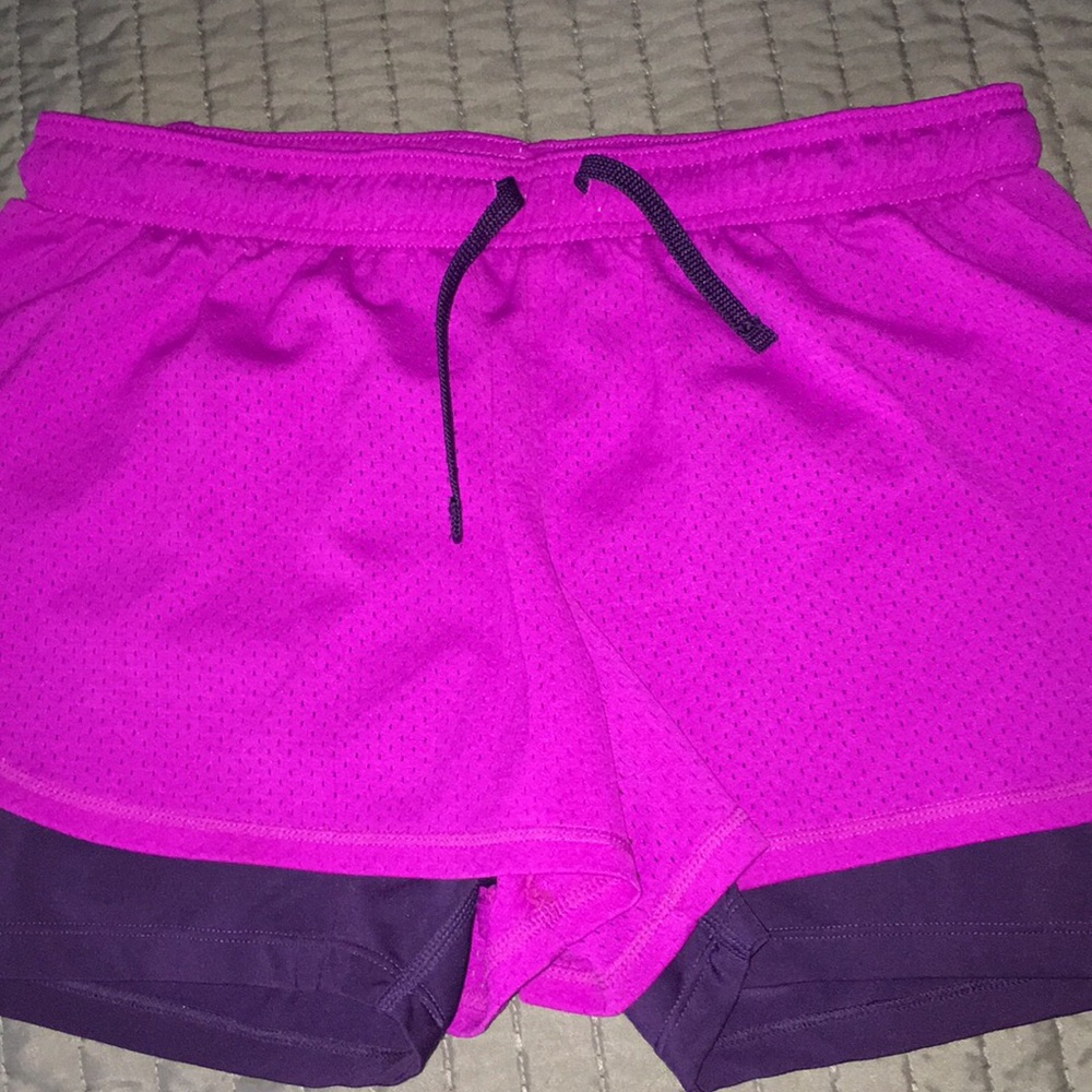 Purple athletic shorts