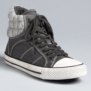 Splendid Essex High Top Gray Black Lace Up Sneaker