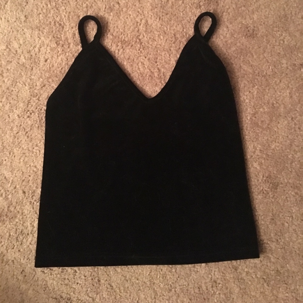 Black Velvet Crop Top