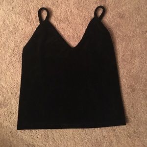 Black Velvet Crop Top