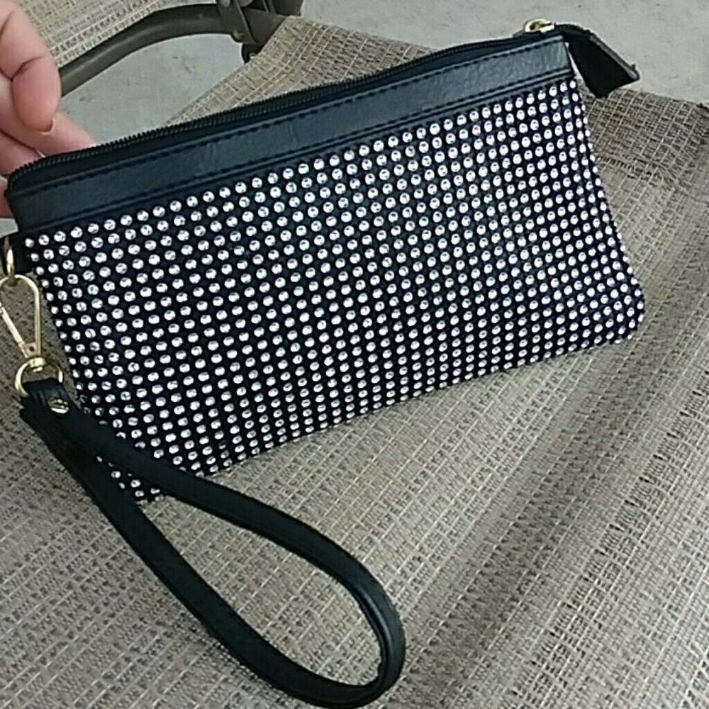 Black Rhinestone Evening wristlet