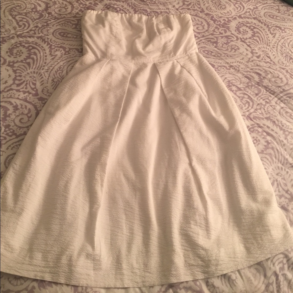 J. Crew white strapless dress