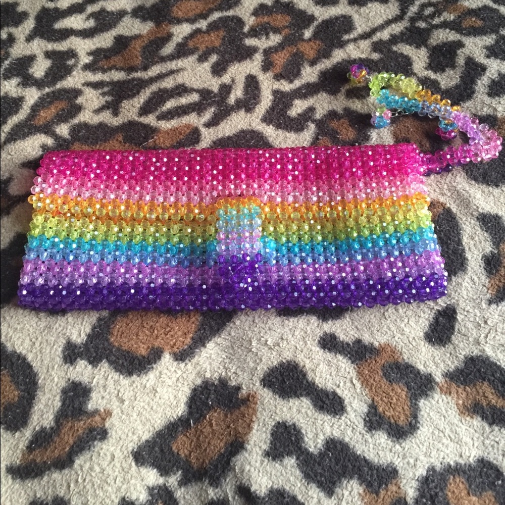 HANDCRAFT RAINBOW COLOR CLUTCH