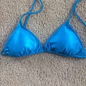 Metallic blue bikini top