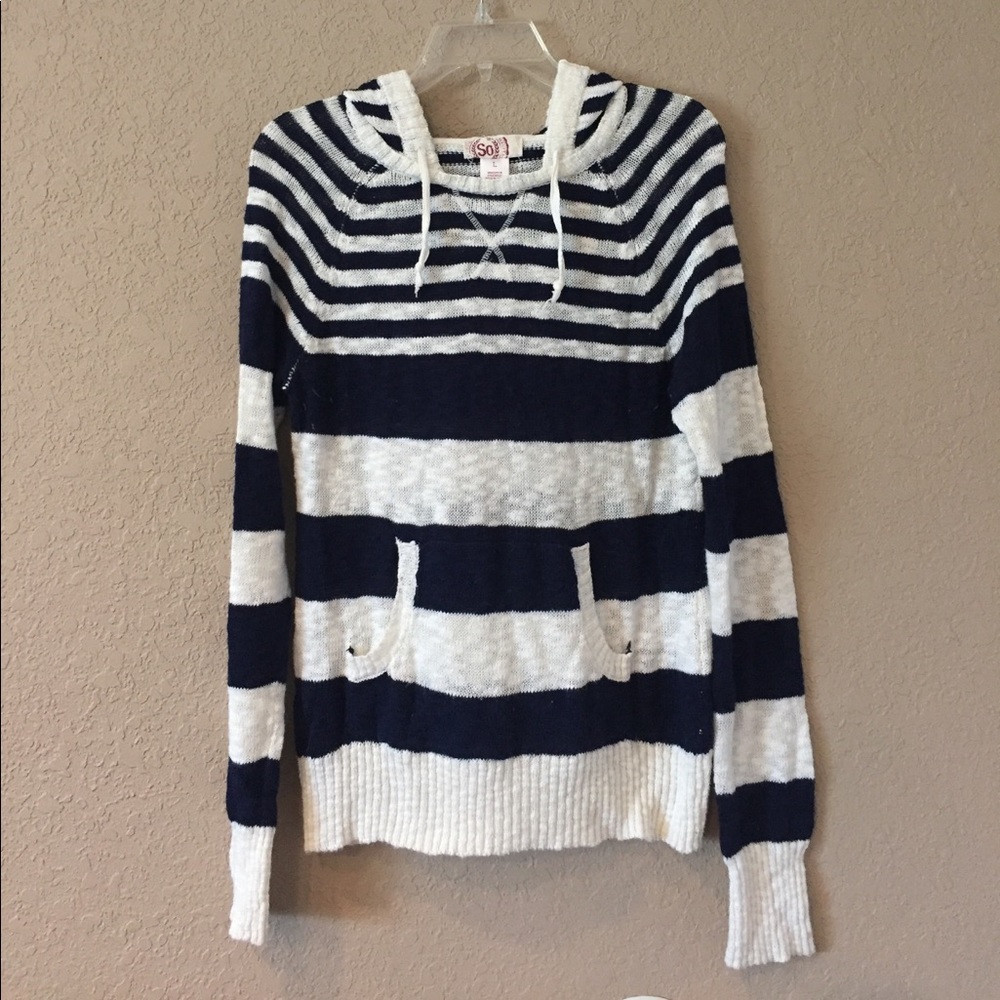 Blue/white striped sweater