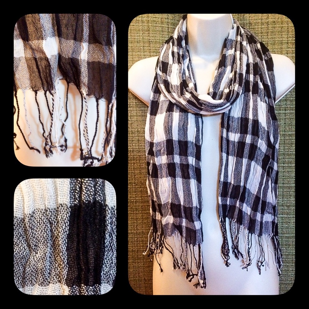GAUZE WINDOW PANE SCARF UNISEX!