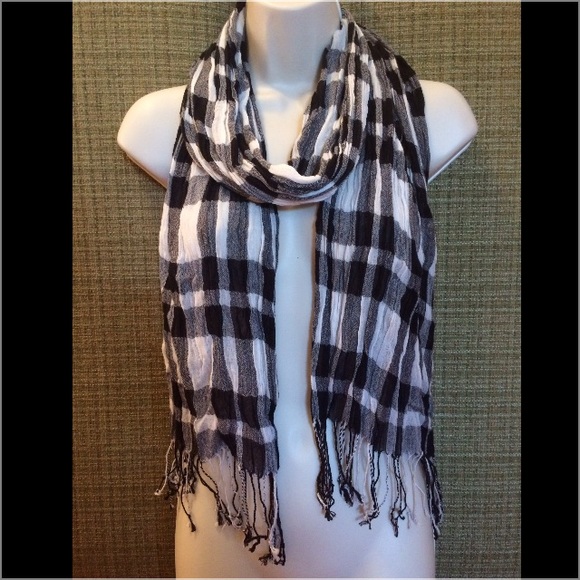 GAUZE WINDOW PANE SCARF UNISEX! - Picture 2 of 4