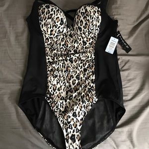 Leopard Print side One Piece Swimsuit