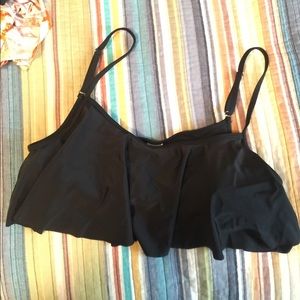 Black Flounce Bikini Top
