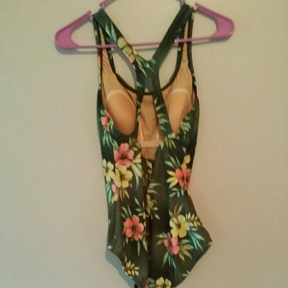 Speedo Hawaiian Print Racerback Swimsuit - Picture 2 of 5