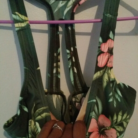 Speedo Hawaiian Print Racerback Swimsuit - Picture 3 of 5