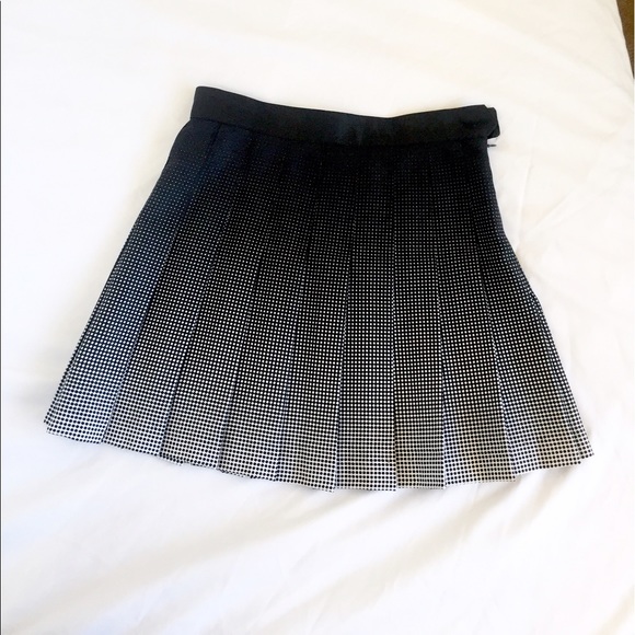 American Apparel Navy White Ombre Gradient Pleated Tennis School Girl Skirt M