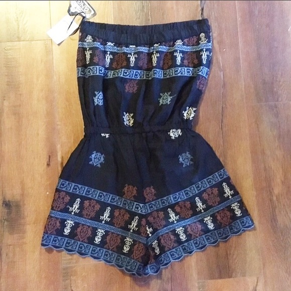 Angie Other - *HOLD* ANGIE Boho Rayon Romper - strapless - small