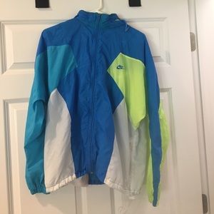 Vintage Nike Blue green and white Windbreaker